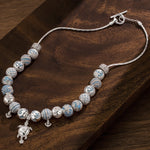 Sterling Silver Classic Bamboo Chain Necklace Coastal Dreams Charms Necklace Set In White Gold Plated
