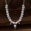 Sterling Silver Classic Bamboo Chain Necklace Coastal Dreams Charms Necklace Set In White Gold Plated