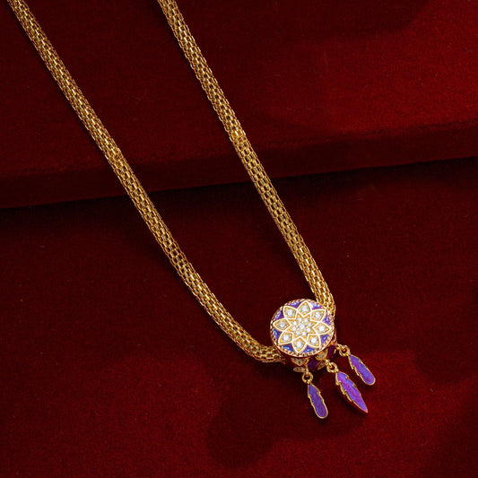 gona- Sterling Silver Dreamcatcher Charm Necklace Set With Enamel In 14K Gold Plated for Her