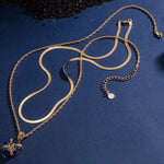 Sterling Silver Shimmering Anchor Charms Necklace Set In 14K Gold Plated