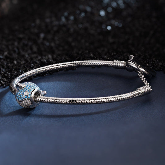 gona- Sterling Silver Narwhal Charms Bracelet Set In White Gold Plated (Includes bracelet and all charms shown)