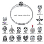 Sterling Silver The Lost Ghostdom Charms Bracelet Set With Enamel In Blackened 925 Sterling Silver (Includes bracelet and all charms shown)