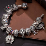 Sterling Silver The Lost Ghostdom Charms Bracelet Set With Enamel In Blackened 925 Sterling Silver (Includes bracelet and all charms shown)