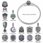 Sterling Silver Ghostly Darkness Charms Bracelet Set In Blackened 925 Sterling silver Plated (Includes bracelet and all charms shown)