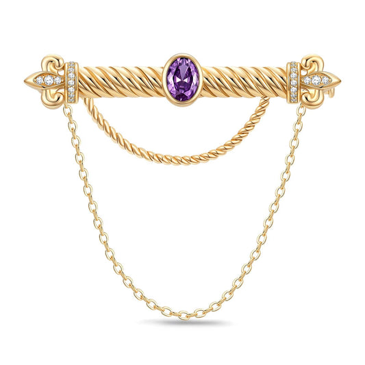 gona- Solemn Fairness Tarnish-resistant Silver Brooch In 14K Gold Plated