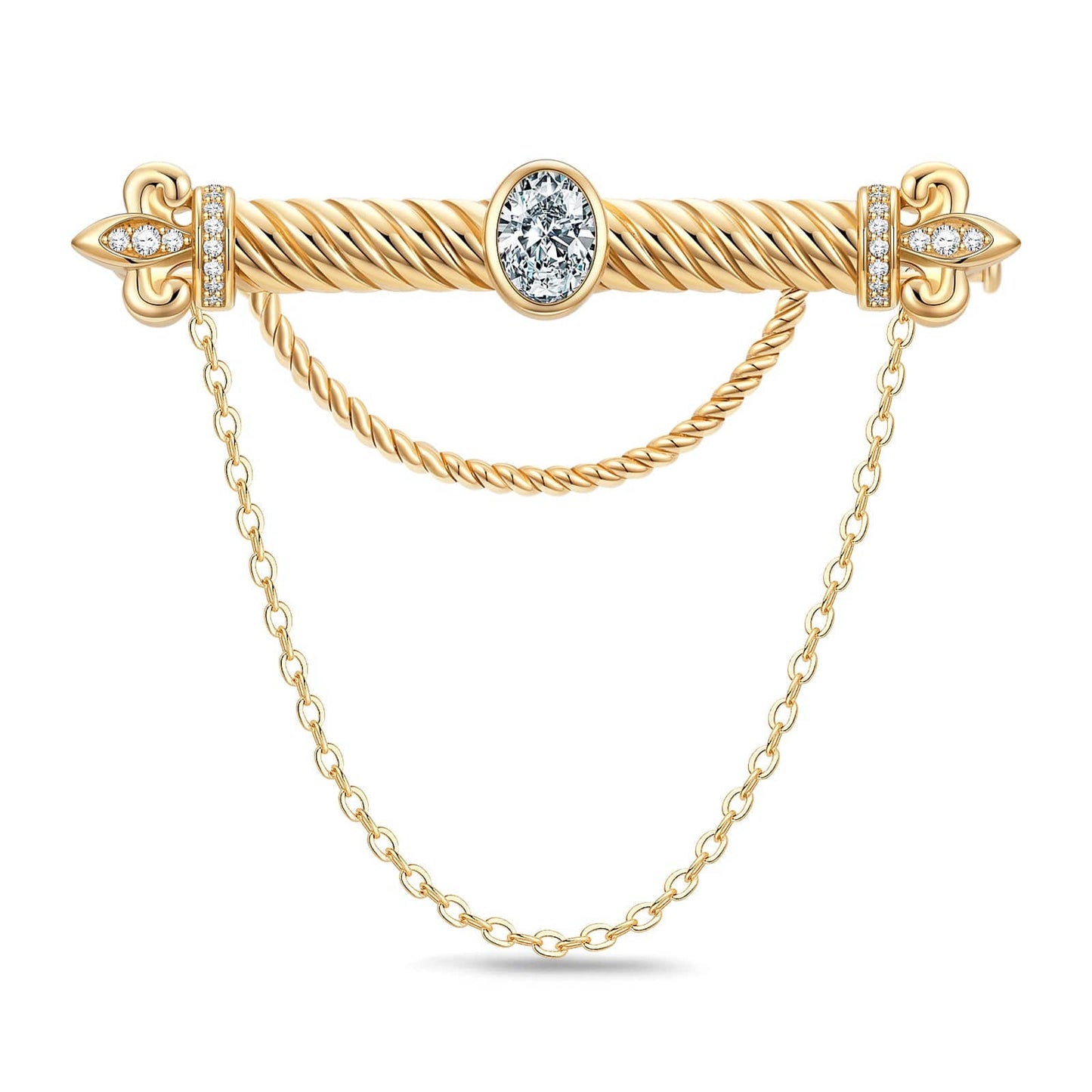 Solemn Fairness Tarnish-resistant Silver Brooch In 14K Gold Plated
