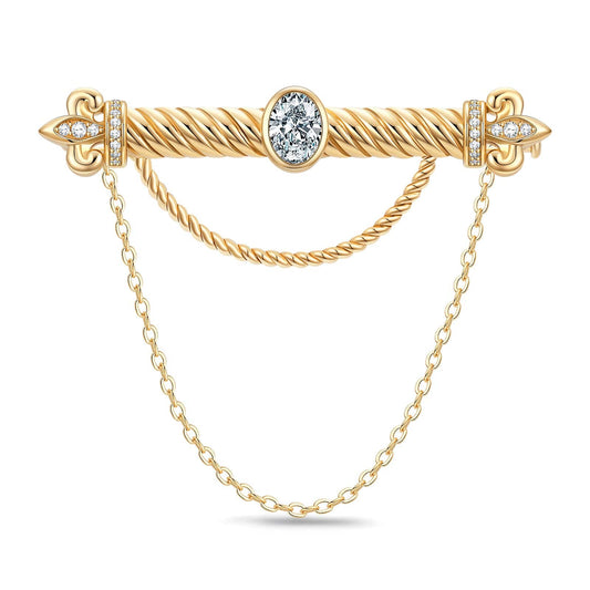 gona- Solemn Fairness Tarnish-resistant Silver Brooch In 14K Gold Plated