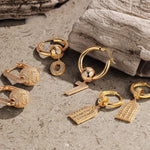 Sterling Silver Team Soul Charms Earrings Set In 14K Gold Plated