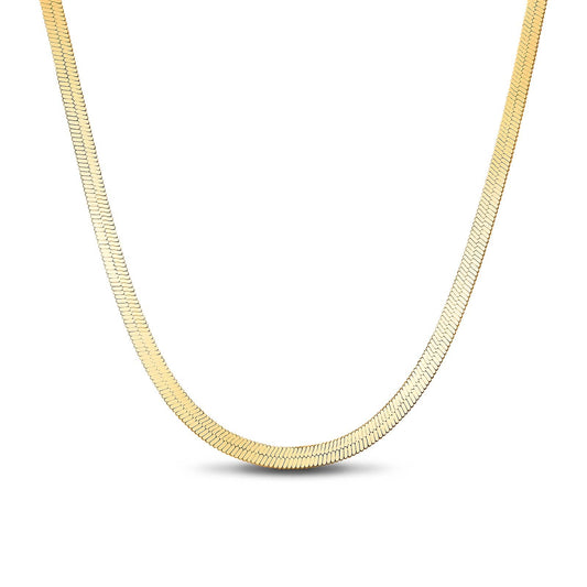 gona- Sterling Silver Flexible Snake Necklace Chain In 14K Gold Plated