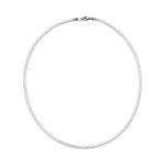 Sterling Silver Flexible Snake Chain Necklace In White Gold Plated