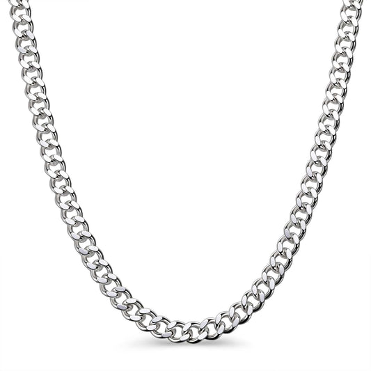 gona- Sterling Silver Cuban Link Chain Necklace for Men and Women – Solid 925 Silver, 19 Inch Length, Polished Finish, Tarnish-Resistant Everyday Jewelry Gift