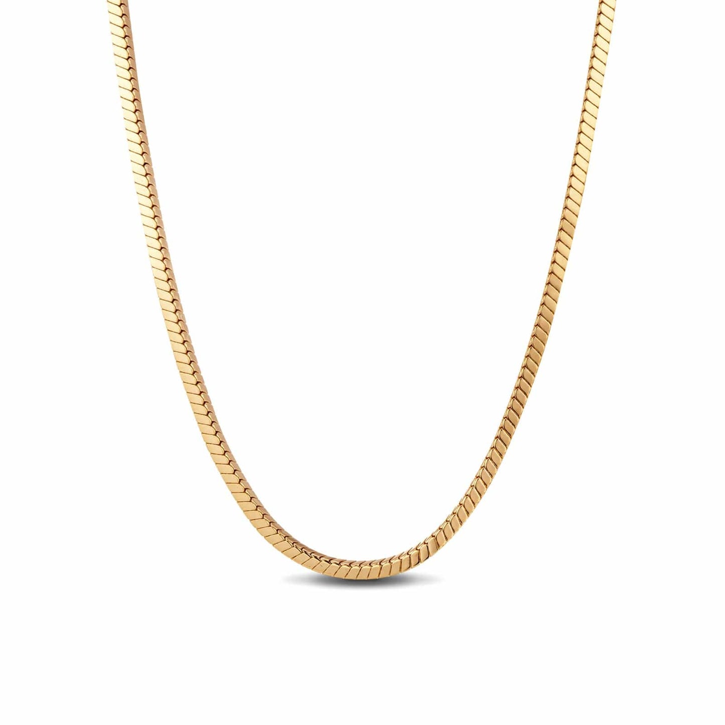 Sterling Silver Flexible Snake Chain Necklace In 14K Gold Plated