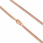 Sterling Silver Flexible Snake Chain Necklace In Rose Gold Plated