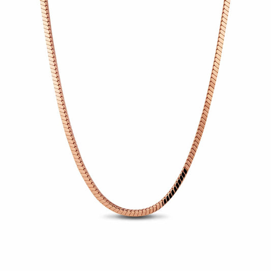 gona- Sterling Silver Flexible Snake Chain Necklace In Rose Gold Plated