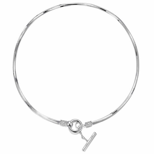 gona- Sterling Silver Chain Necklace In White Gold Plated
