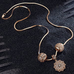 Sterling Silver Infinite Interstellar Box Chain Charms Necklace Set With Enamel In Rose Gold Plated