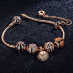 Starry Eternity Collection Tarnish-resistant Silver Charms Bracelet Set With Enamel In Rose Gold Plated (Includes bracelet and all charms shown)