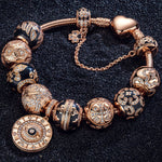 [💥As @evy_onelove's Pick] Memories Of Versailles Tarnish-resistant Silver Charms Bracelet Set With Enamel In Rose Gold Plated (Includes bracelet and all charms shown)