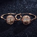 Maple Leaf Tarnish-resistant Silver Charms Earrings Set In Rose Gold Plated