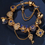 Sterling Silver Ethereal Glow of September Charms Bracelet Set With Enamel In 14K Gold Plated (Includes bracelet and all charms shown)