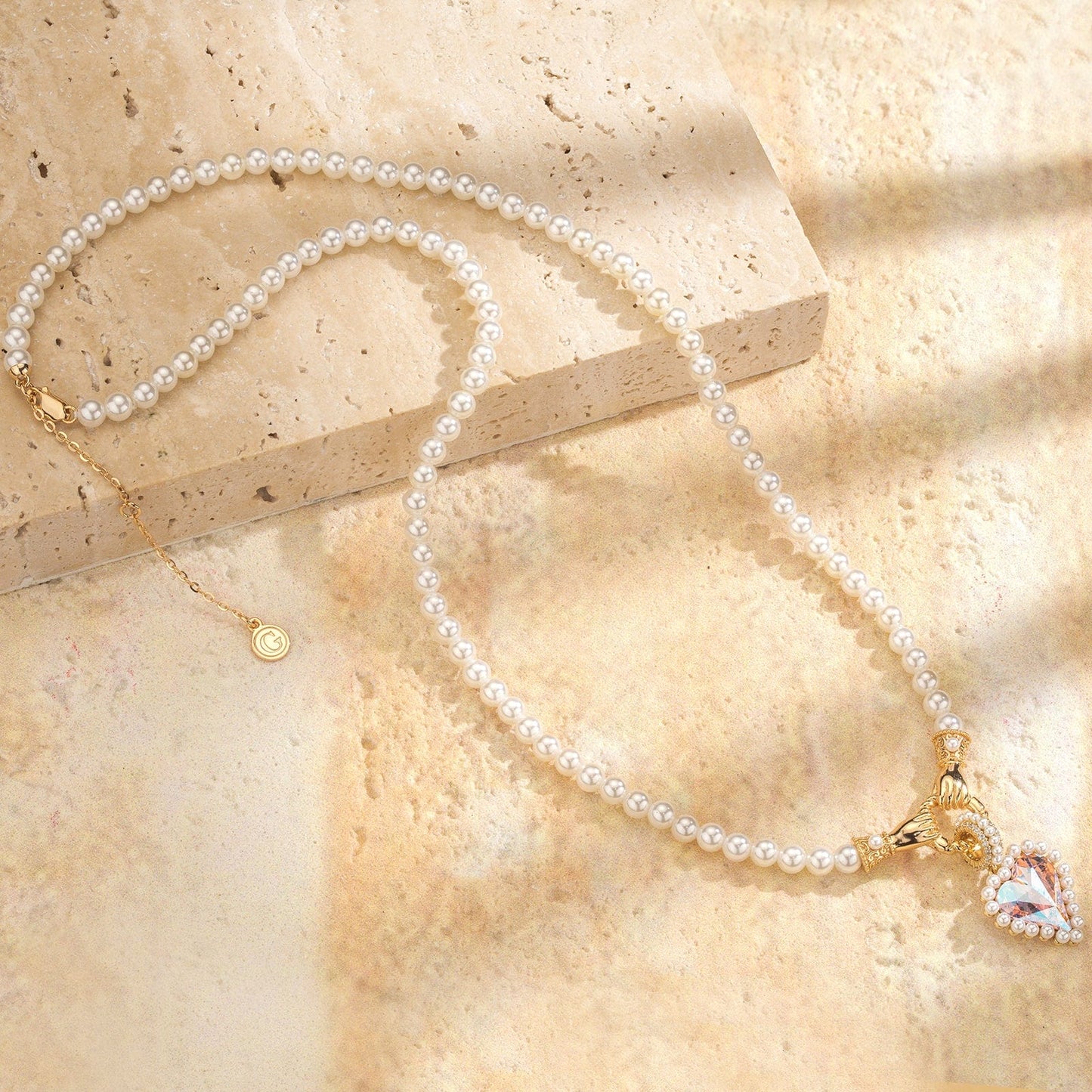 Love's Pearl Tarnish-resistant Silver Pearl Necklace Set In 14K Gold Plated