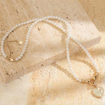 God's Welfare Tarnish-resistant Silver Pearl Necklace Set In 14K Gold Plated
