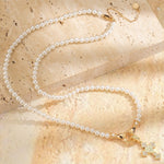 God's Cross Tarnish-resistant Silver Pearl Necklace Set In 14K Gold Plated