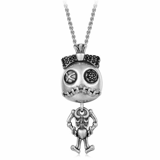 gona- Limited Edition Flash Sale: Hauntingly Beautiful Halloween-themed Zombie Bride Necklace in 925 Sterling Silver with Antique Finish!