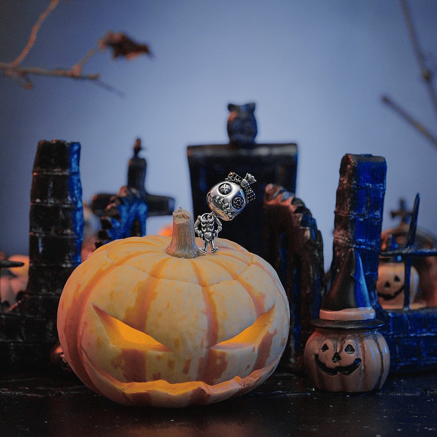 Limited Edition Flash Sale: Hauntingly Beautiful Halloween-themed Zombie Bride Necklace in 925 Sterling Silver with Antique Finish!