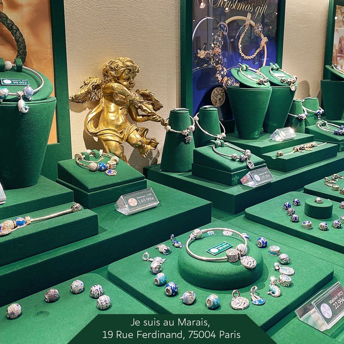 Sterling Silver Encounters Charms Bracelet Set In 14K Gold Plated (Includes bracelet and all charms shown)