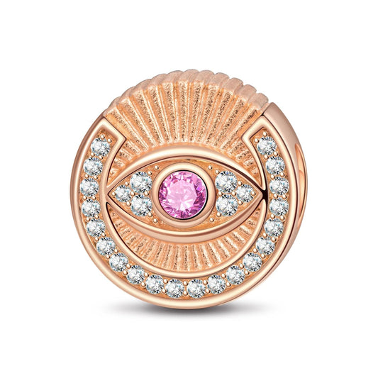 gona- All-seeing Eye Tarnish-resistant Silver Charms With Enamel In Rose Gold Plated - GONA