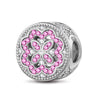 Amethyst Rainbow Tarnish-resistant Silver Charms With Enamel In White Gold Plated - GONA