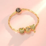 August Birthstone Tarnish-resistant Silver Charms With Enamel In 14K Gold Plated - GONA
