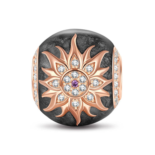 gona- Blooming Glorious Tarnish-resistant Silver Charms With Enamel In Rose Gold Plated - GONA