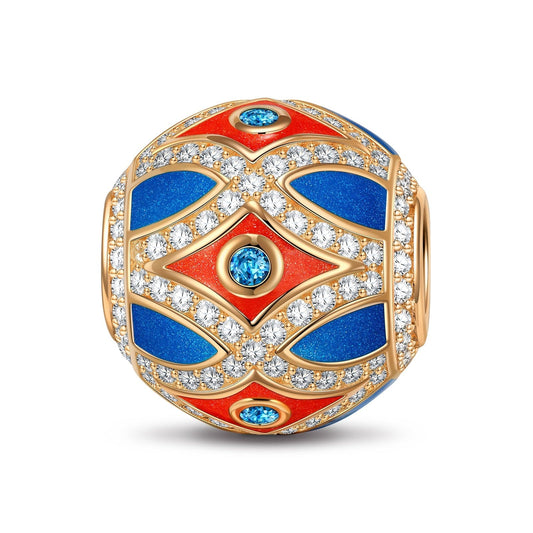 gona- Blue Waltz Tarnish-resistant Silver Charms With Enamel In 14K Gold Plated - GONA
