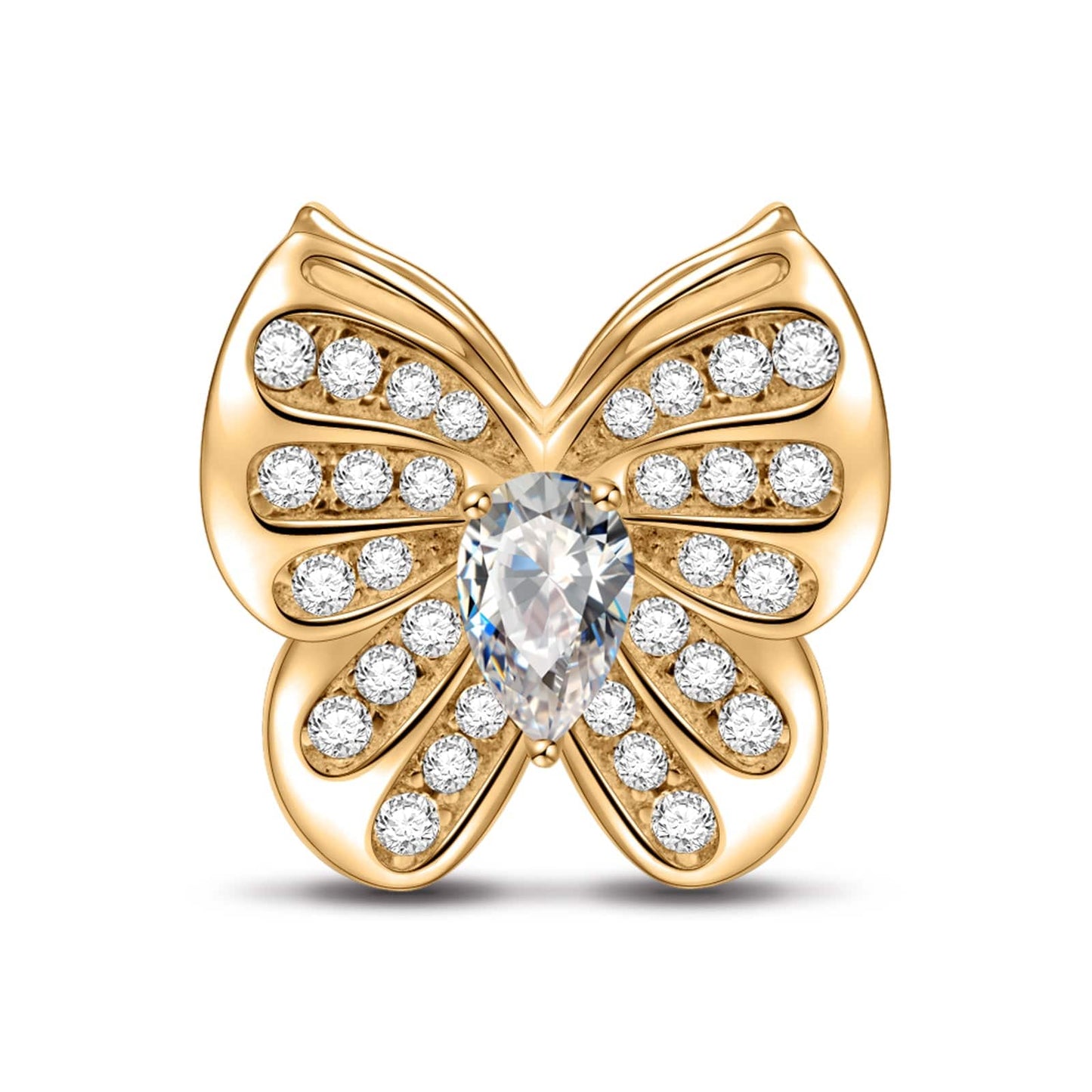 Butterfly Fairy Tarnish-resistant Silver Charms In 14K Gold Plated - GONA